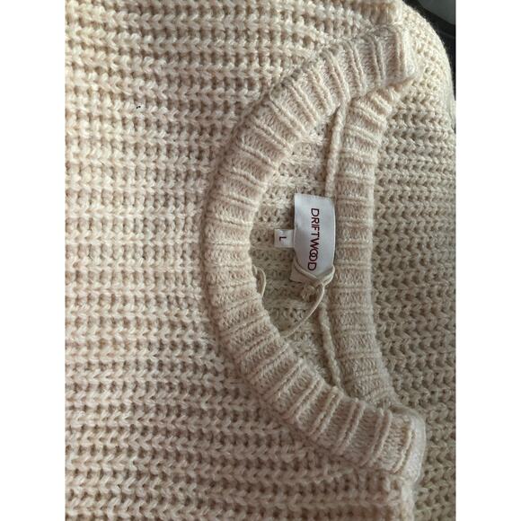 Driftwood Geometric 3D Tassel Pom-Pom Sweater Women's Large Cream NEW - Picture 9 of 9